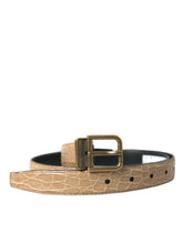Dolce & Gabbana Beige Exotic Leather Gold Metal Buckle Belt -   -  Dolce & Gabbana.